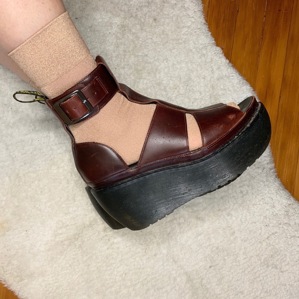 Dr. Martens Dark Red Chunky Sandals